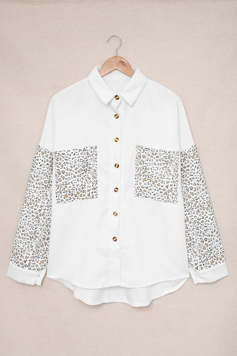 Patchwork Corduroy Buttoned Shirt Jacket